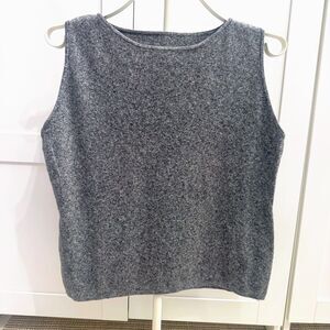 Vintage Chico's Design 80's/90's Linen & Cotton Shell Tank Heathered Gray Size 3